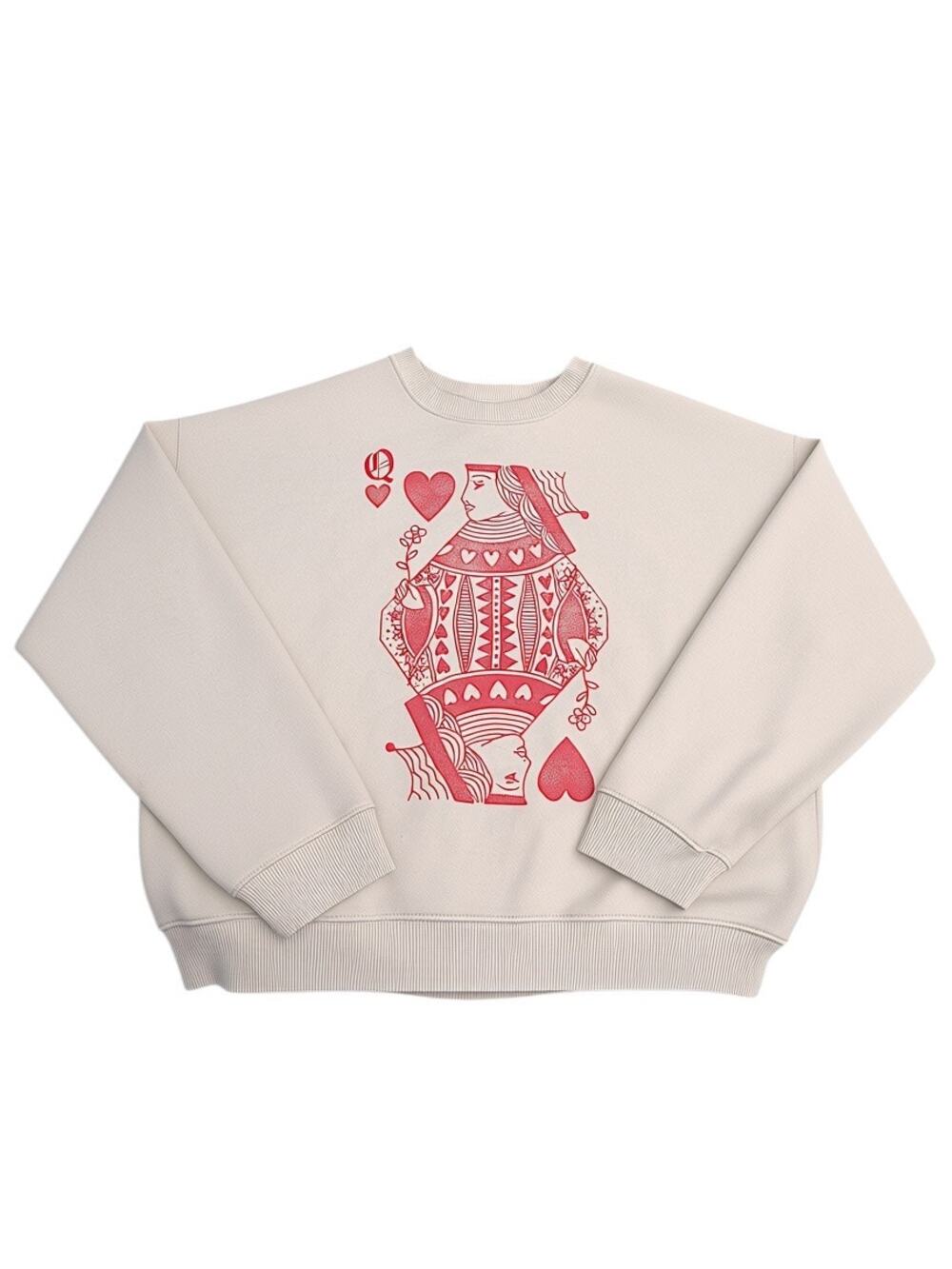 American Eagle Queen of Hearts Graphic Crewneck Sweatshirt – Women’s M